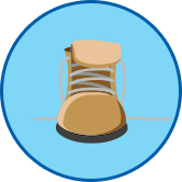 arbeitsschuh rundes symbol