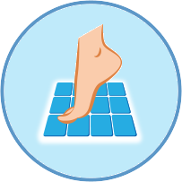 Nackter Fuß auf Badematte Symbol