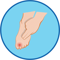 Finger auf Fuß Symbol