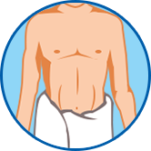 Mann in Handtuch Symbol