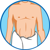 Mann in Handtuch Symbol